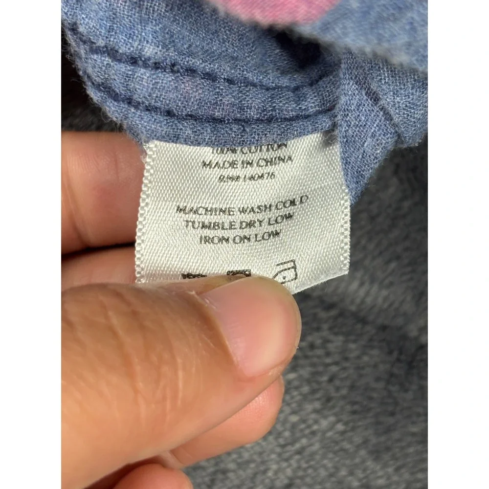 Faherty Mens Pink Blue Buffalo Check Flannel Button Down Shirt Large RN140476 - Picture 3 of 7